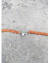 Alphabey's Orange Wooden Beaded Buffalo Bone Pendent Necklace For Women Alphabey's Orange Wooden Beaded Buffalo Bone Pendent Necklace For Women